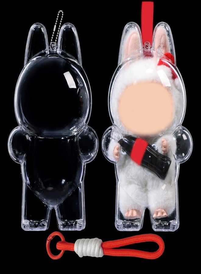 LUFEEMGA Protective Case for LABUBU Surprise Shake Doll,Clear Plastic Display Protective Cover PVC Bag Hanging Model Box with Keychain, Standing Soda Bottle - Image 1